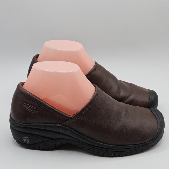 Keen oil & slip resistant non-marking brown leather clog size 7.5 - Picture 5 of 16